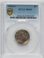 1914-S 5C Buffalo Nickel PCGS MS65