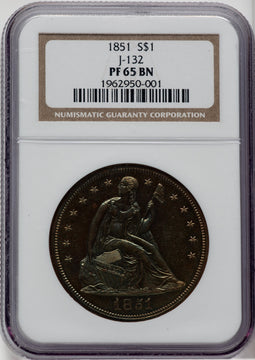 1851 Dollar Judd-132 BN Patterns NGC MS65
