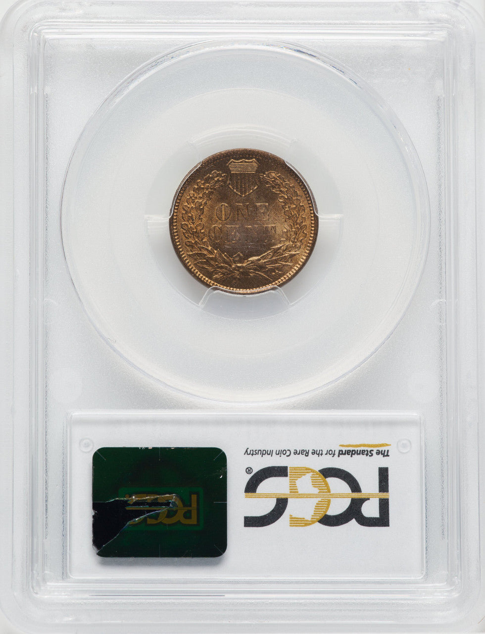 1876 1C RD Indian Cent PCGS MS66
