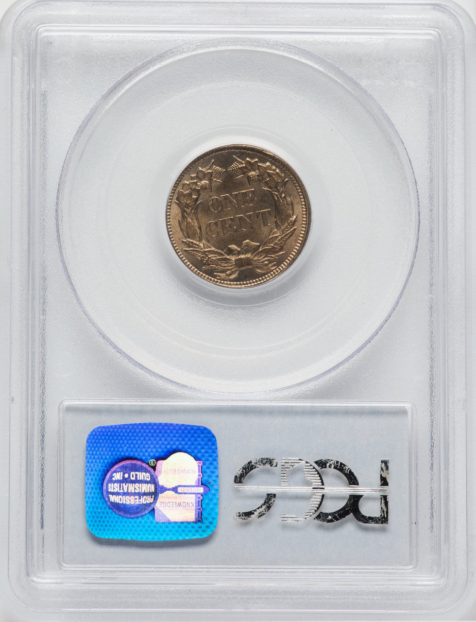 1858 1C Large Letters Flying Eagle Cent PCGS MS65