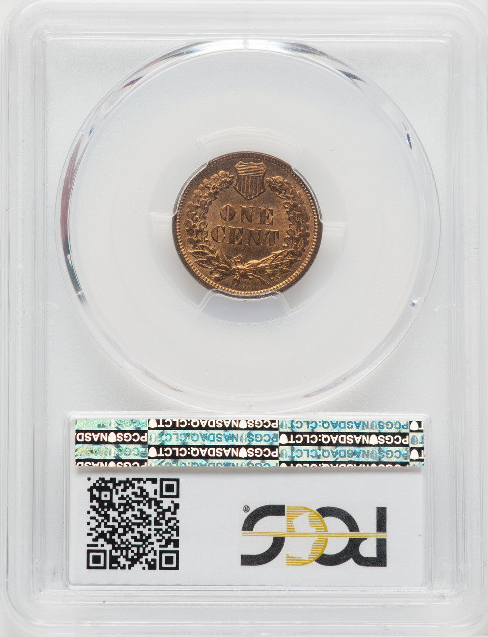 1872 1C RD Indian Cent PCGS MS65