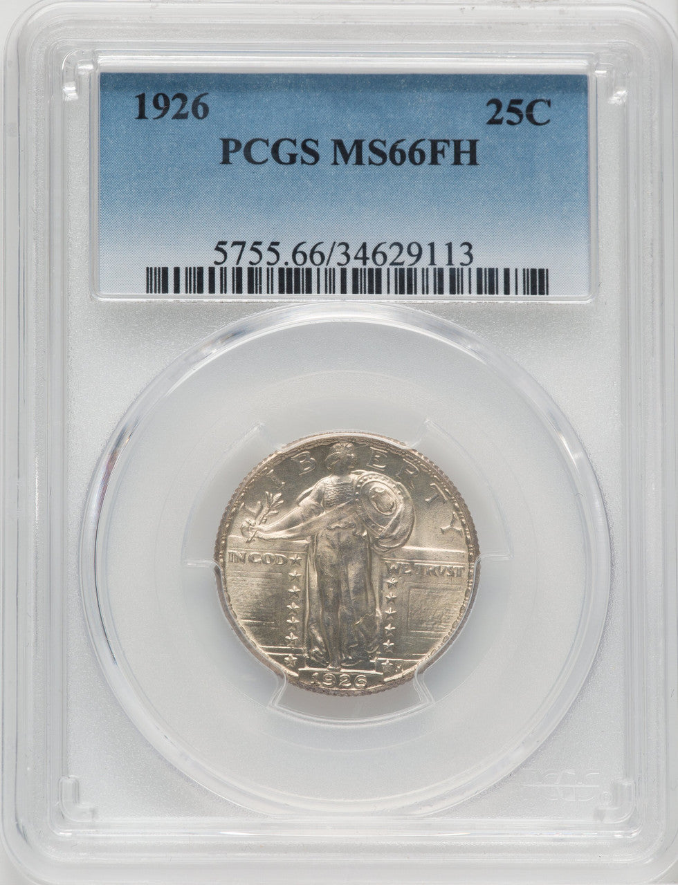 1926 25C FH Standing Liberty Quarter PCGS MS66