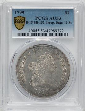 1799 $1 B-15 BB-152 Early Dollar PCGS AU53