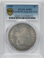 1799 $1 B-15 BB-152 Early Dollar PCGS AU53