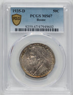 1935-D 50C Boone Commemorative Silver PCGS MS67