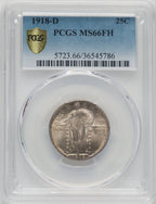1918-D 25C FH Standing Liberty Quarter PCGS MS66
