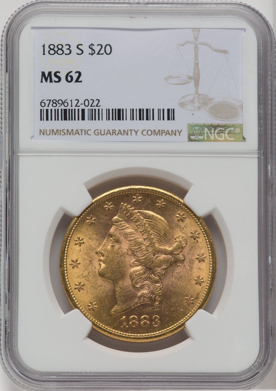 1883-S $20 Liberty Double Eagle NGC MS62