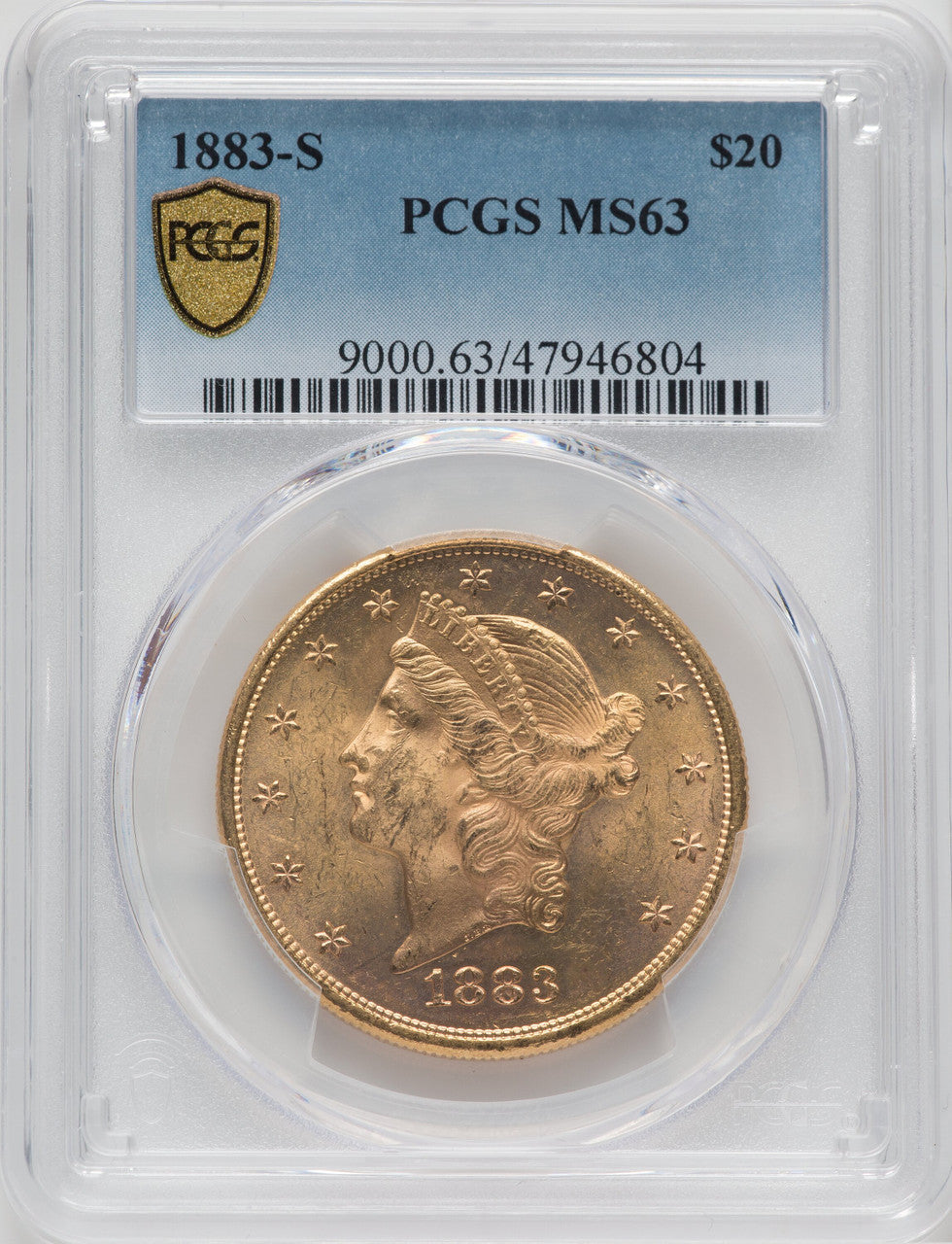 1883-S $20 Liberty Double Eagle PCGS MS63