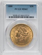 1888 $20 Liberty Double Eagle PCGS MS62