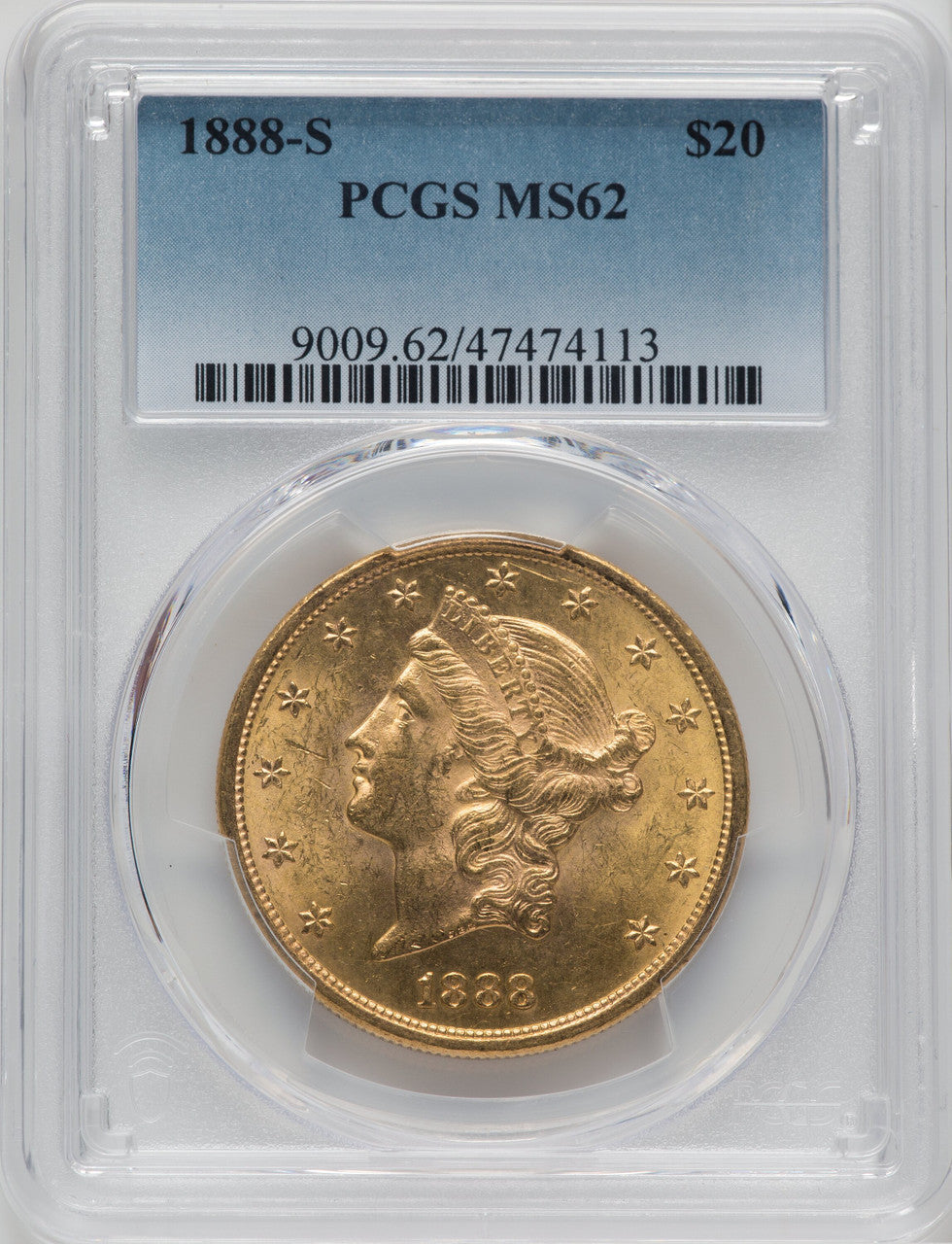 1888-S $20 Liberty Double Eagle PCGS MS62