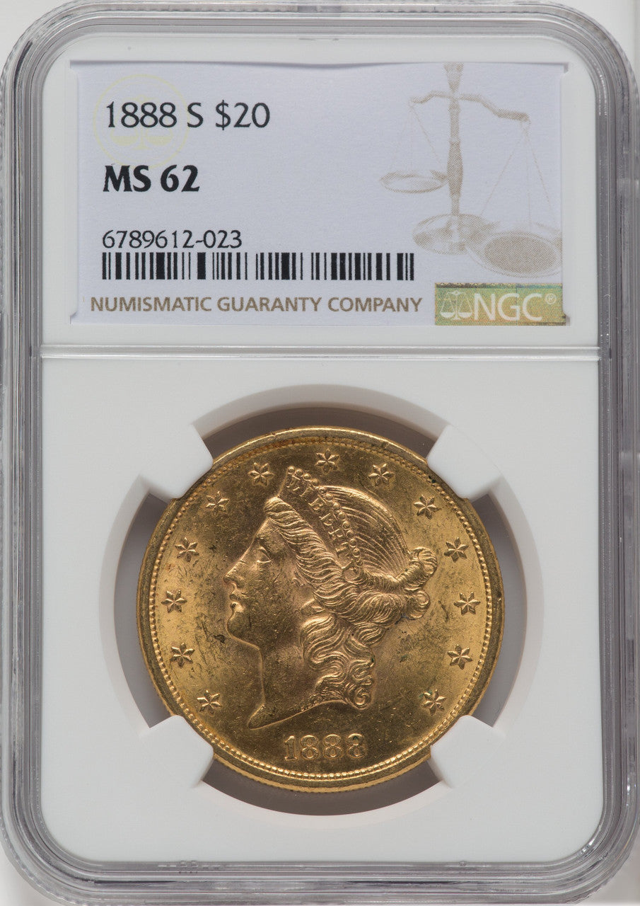 1888-S $20 Liberty Double Eagle NGC MS62