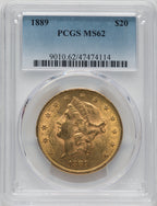 1889 $20 Liberty Double Eagle PCGS MS62