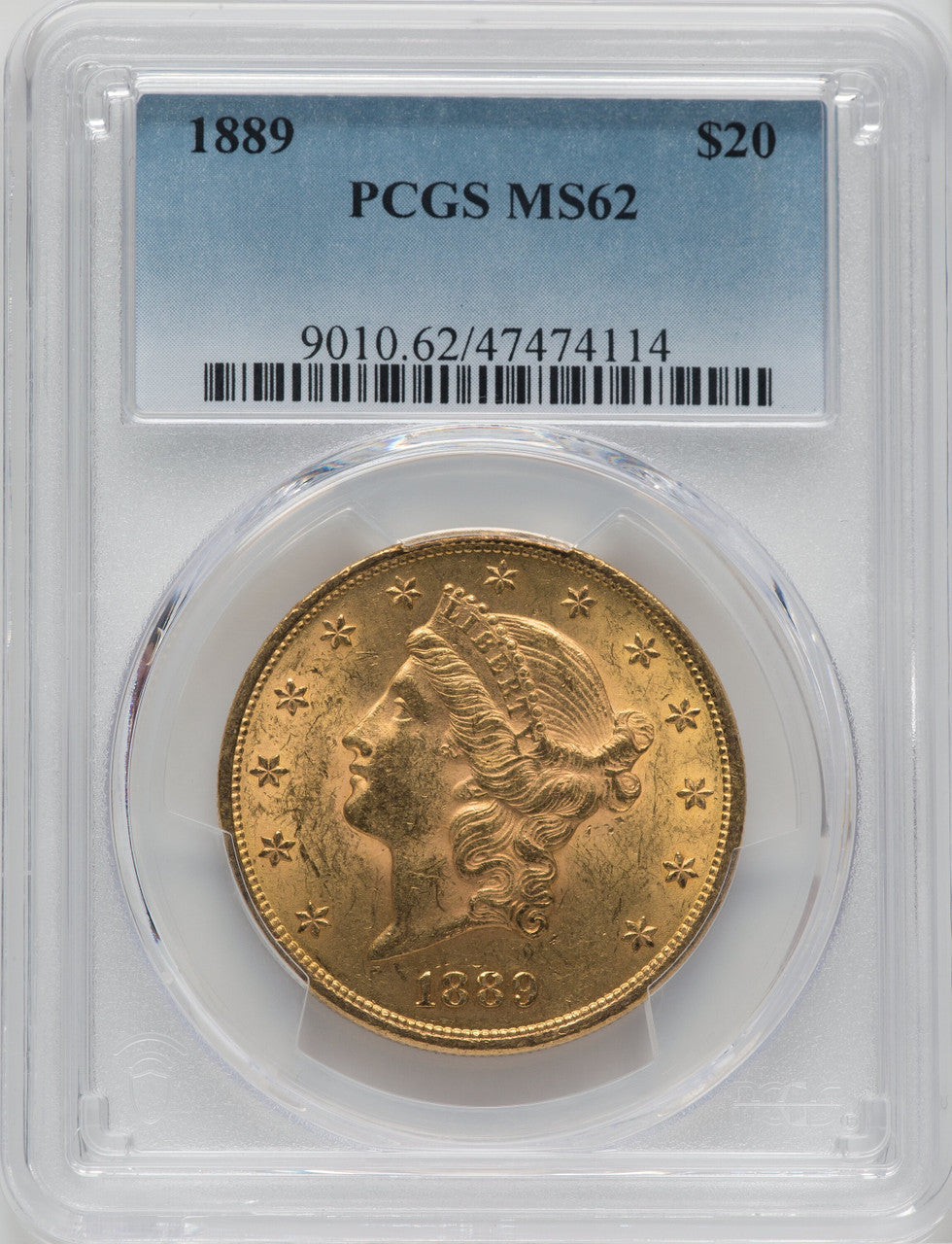 1889 $20 Liberty Double Eagle PCGS MS62