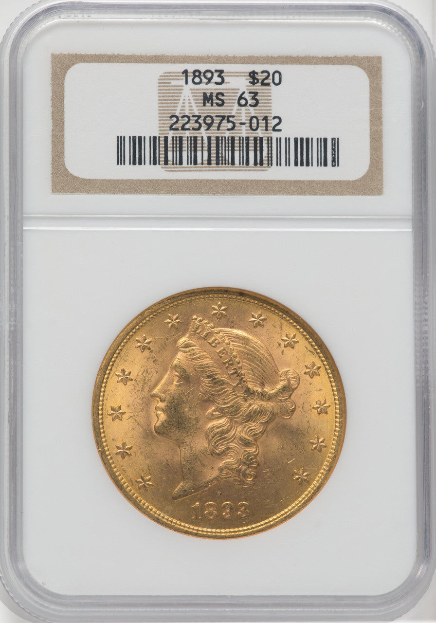 1893 $20 Liberty Double Eagle NGC MS63