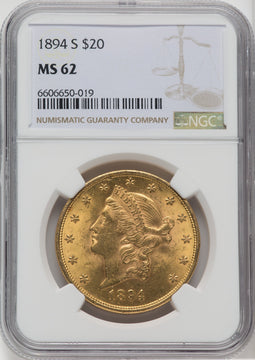 1894-S $20 Liberty Double Eagle NGC MS62