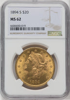 1894-S $20 Liberty Double Eagle NGC MS62