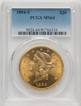 1894-S $20 Liberty Double Eagle PCGS MS64