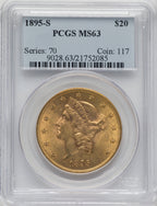 1895-S $20 Liberty Double Eagle PCGS MS63