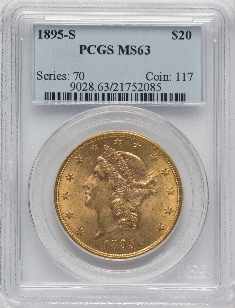 1895-S $20 Liberty Double Eagle PCGS MS63