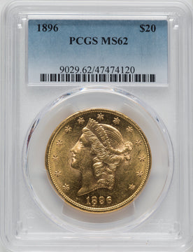 1896 $20 Liberty Double Eagle PCGS MS62