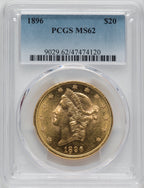 1896 $20 Liberty Double Eagle PCGS MS62