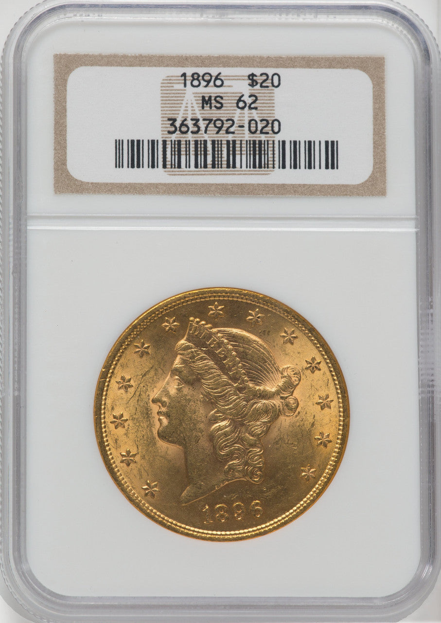 1896 $20 Liberty Double Eagle NGC MS62