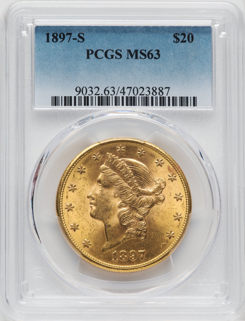 1897-S $20 Liberty Double Eagle PCGS MS63