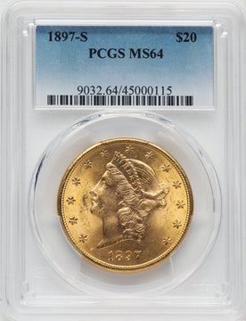 1897-S $20 Liberty Double Eagle PCGS MS64