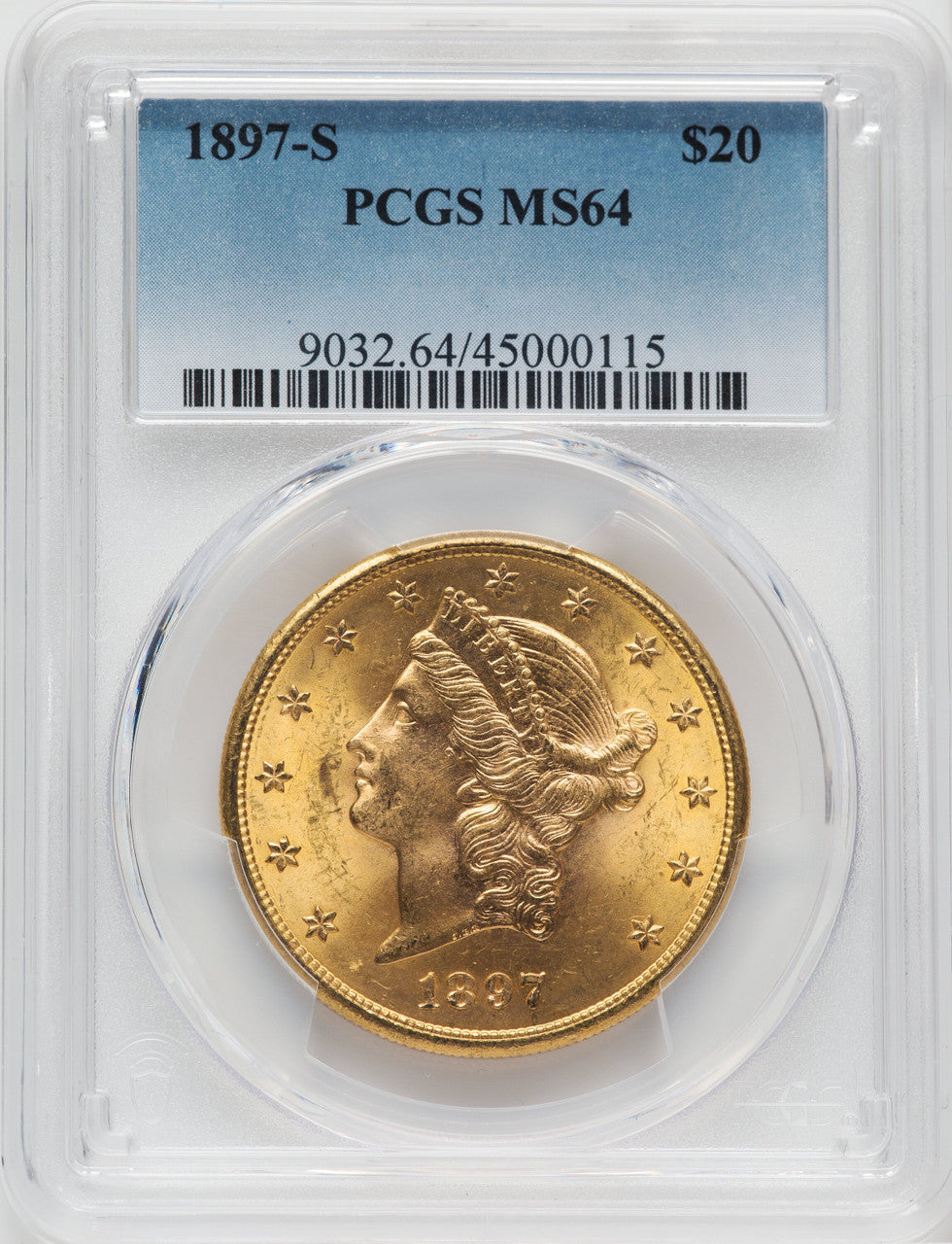 1897-S $20 Liberty Double Eagle PCGS MS64