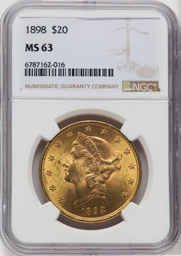 1898 $20 Liberty Double Eagle NGC MS63