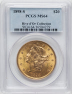 1898-S $20 Liberty Double Eagle PCGS MS64