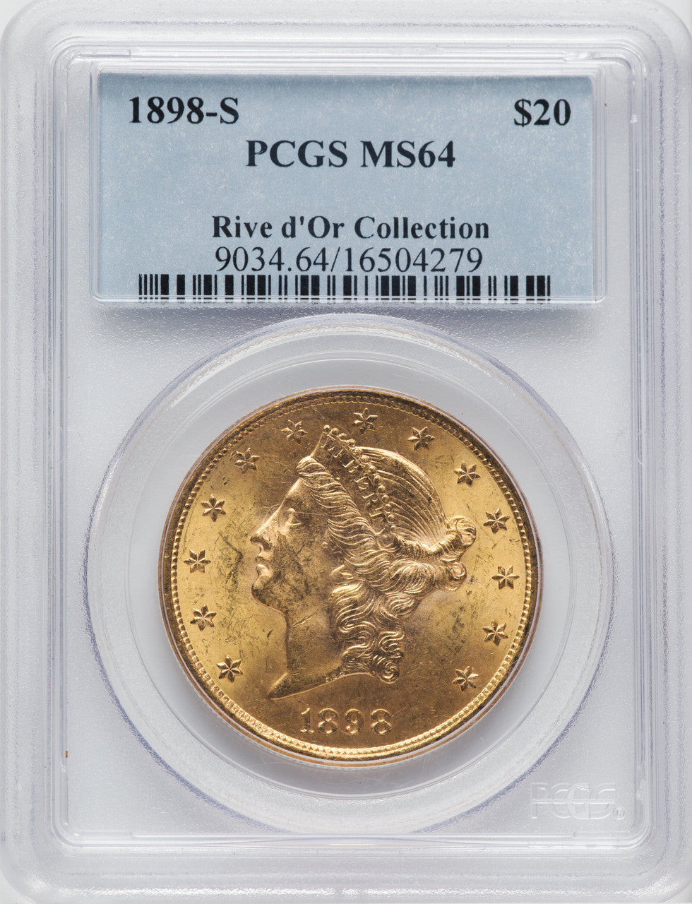 1898-S $20 Liberty Double Eagle PCGS MS64