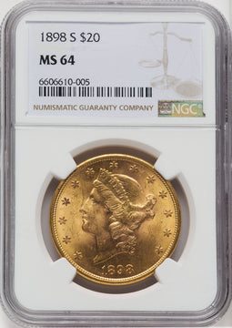 1898-S $20 Liberty Double Eagle NGC MS64