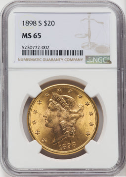 1898-S $20 Liberty Double Eagle NGC MS65