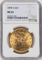 1898-S $20 Liberty Double Eagle NGC MS65