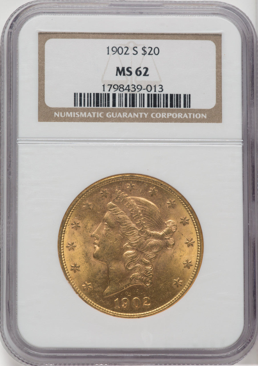1902-S $20 Liberty Double Eagle NGC MS62