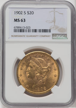 1902-S $20 Liberty Double Eagle NGC MS63