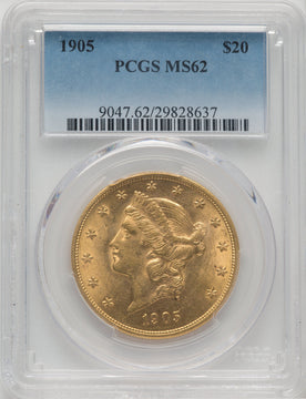 1905 $20 Liberty Double Eagle PCGS MS62