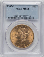 1905-S $20 Liberty Double Eagle PCGS MS64