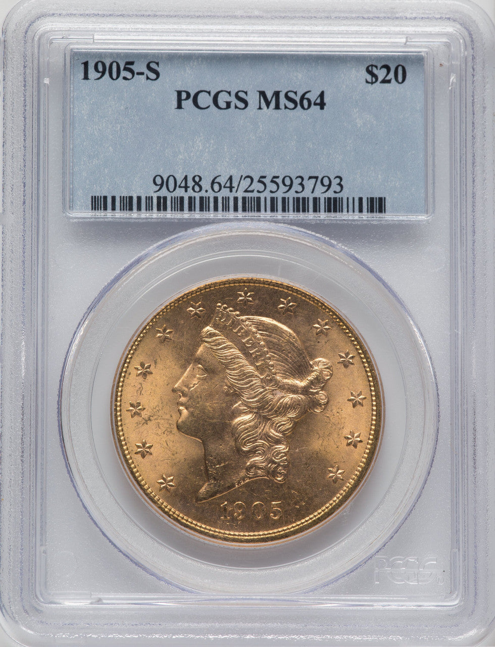 1905-S $20 Liberty Double Eagle PCGS MS64