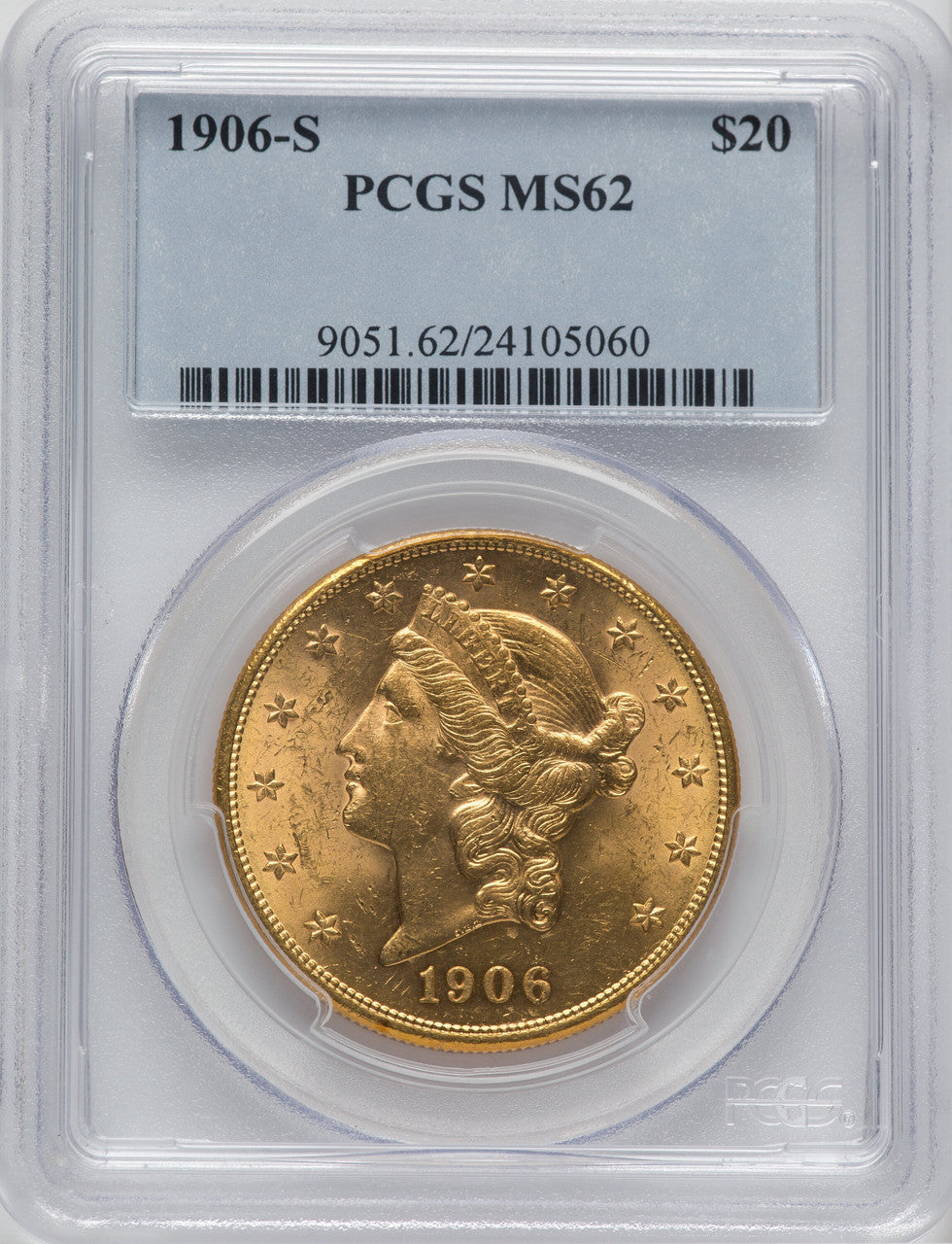 1906-S $20 Liberty Double Eagle PCGS MS62