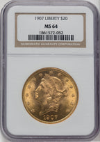 1907 $20 Liberty Liberty Double Eagle NGC MS64
