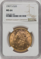 1907-S $20 Liberty Double Eagle NGC MS64