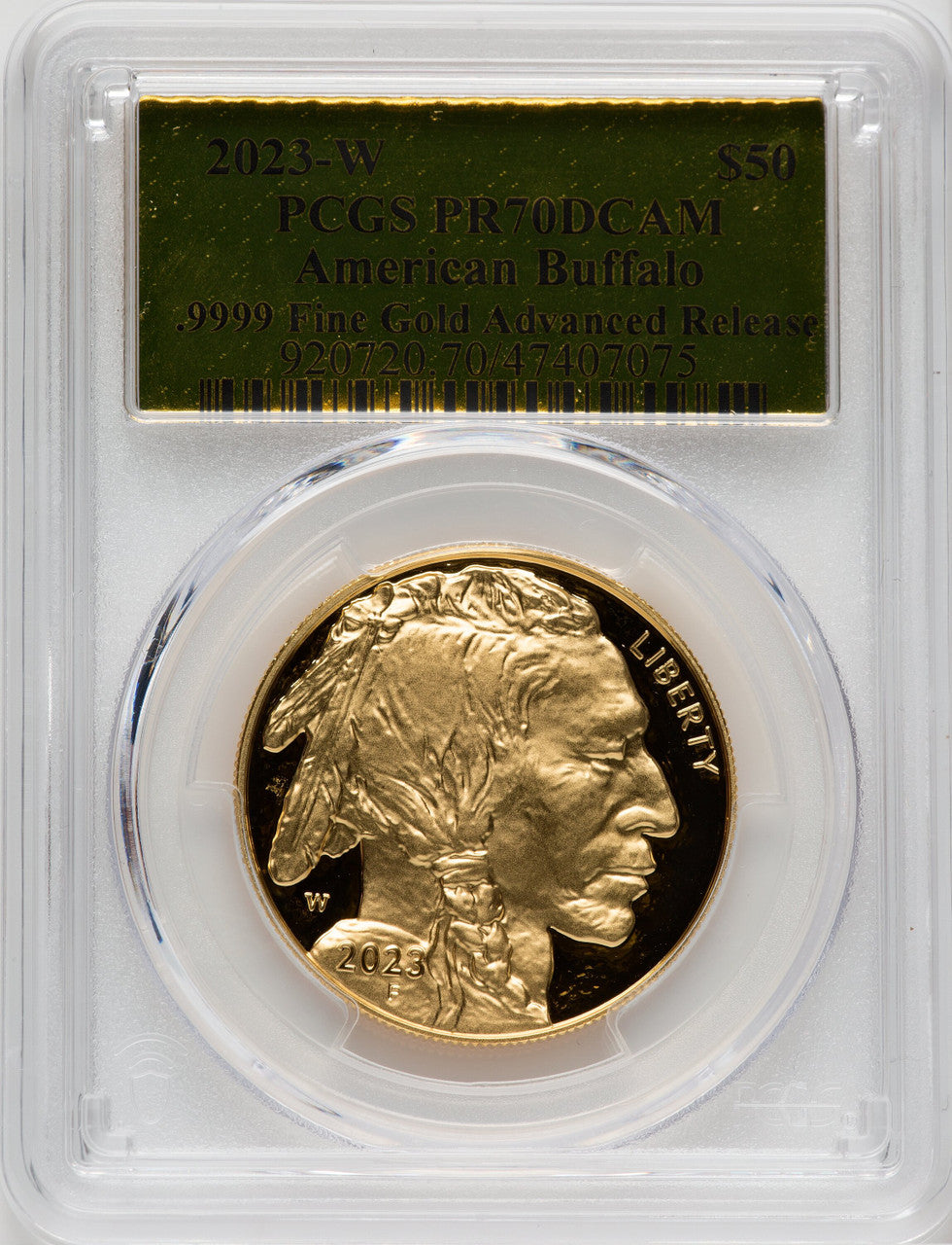 2023-W G$50 Gold Buffalo Advanced Release DCAM PCGS PR70