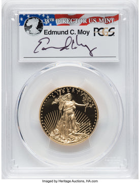 2016-W $25 Half-Ounce Gold Eagle 30th Anniversary First Strike Moy Signature PCGS PR70