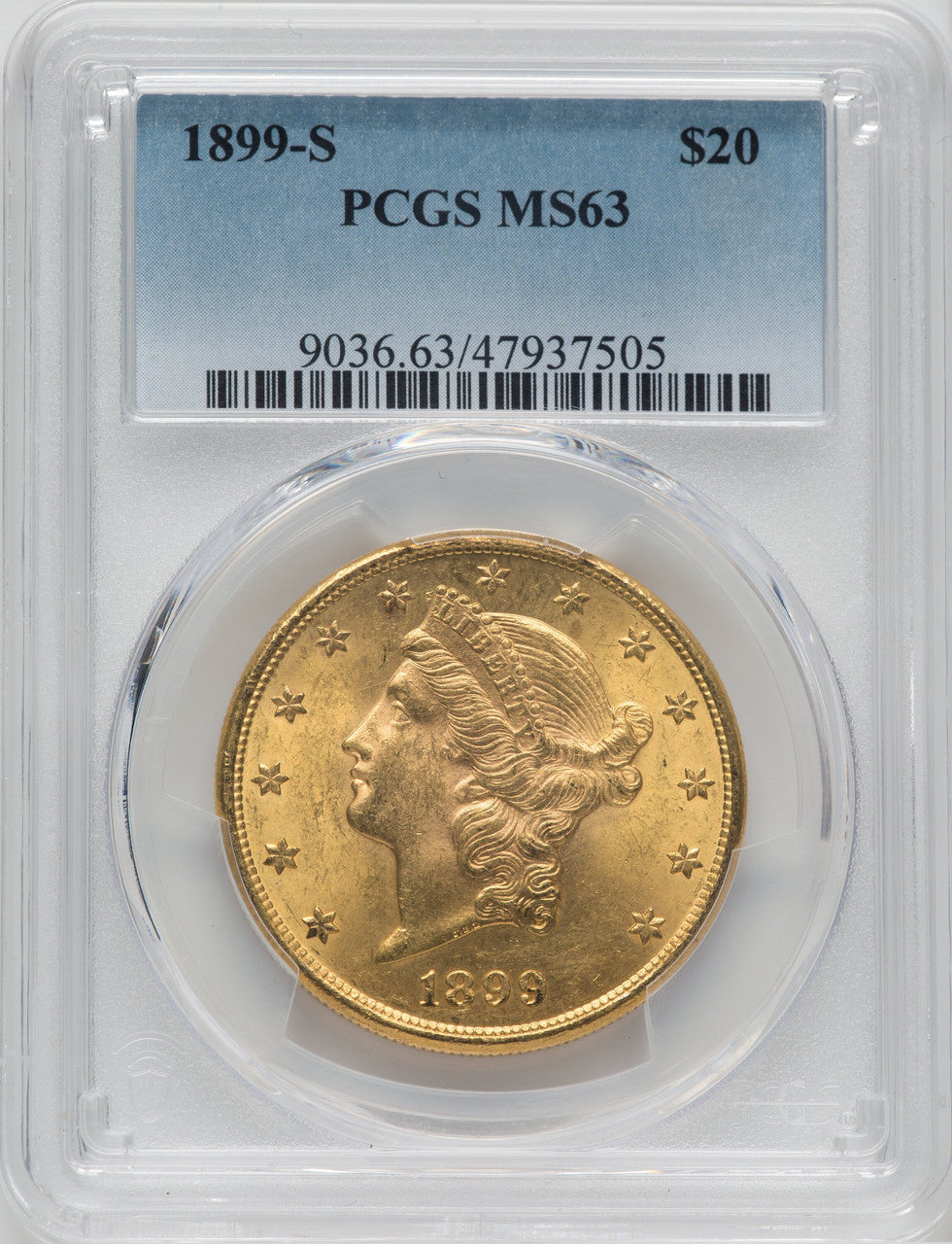 1899-S $20 Liberty Double Eagle PCGS MS63