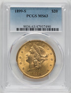 1899-S $20 Liberty Double Eagle PCGS MS63 (171367747)