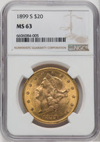 1899-S $20 Liberty Double Eagle NGC MS63 (759940020)