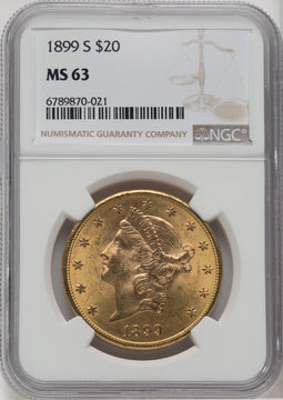 1899-S $20 Liberty Double Eagle NGC MS63 (171367463)