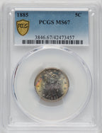 1885 5C Liberty Nickel PCGS MS67